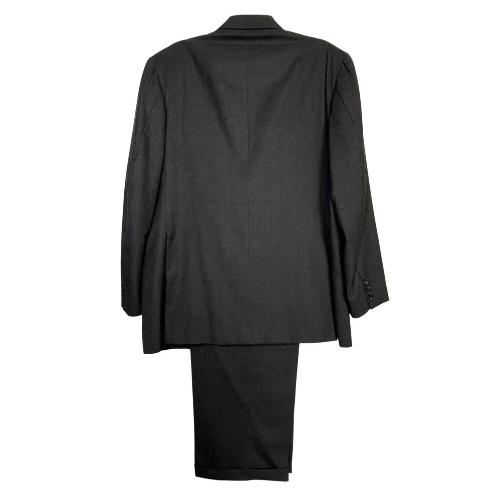 Walter Fong Vintage Custom Tailored Suit Charcoal 2pc Men's‎ 42R 34x28 Wool?